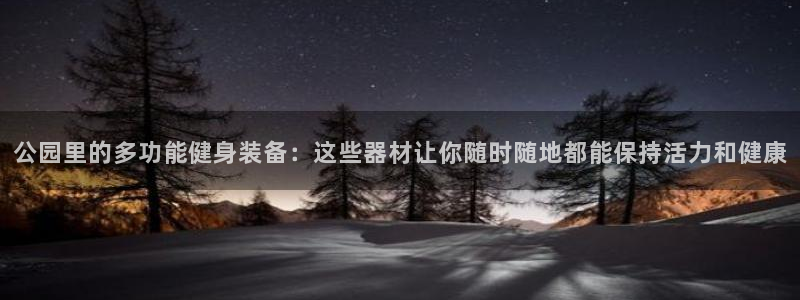 意昂4娱乐首页网站大全：公园里的多功能健身装备：这些