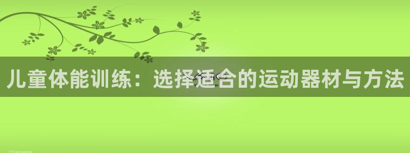 意昂4娱乐代理怎么样：儿童体能训练：选择适合的运动器